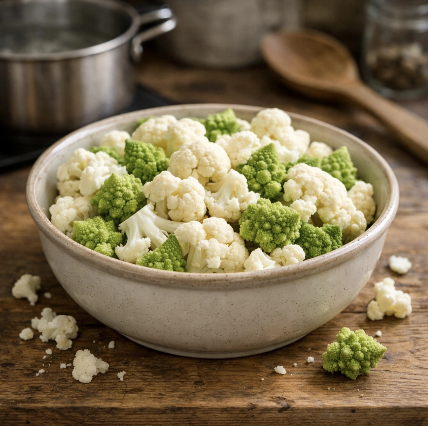 Růžičky květáku a&nbsp;romanesca připravené na&nbsp;zapékání podle receptu Kluci v&nbsp;akci