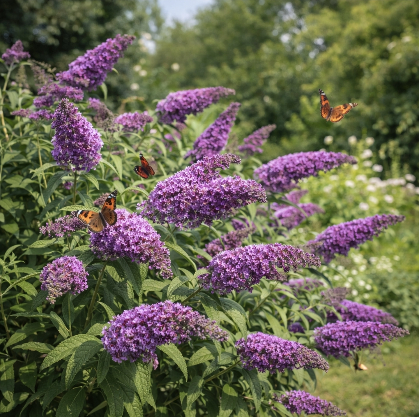Komule Davidova v&nbsp;plném květu s&nbsp;motýly