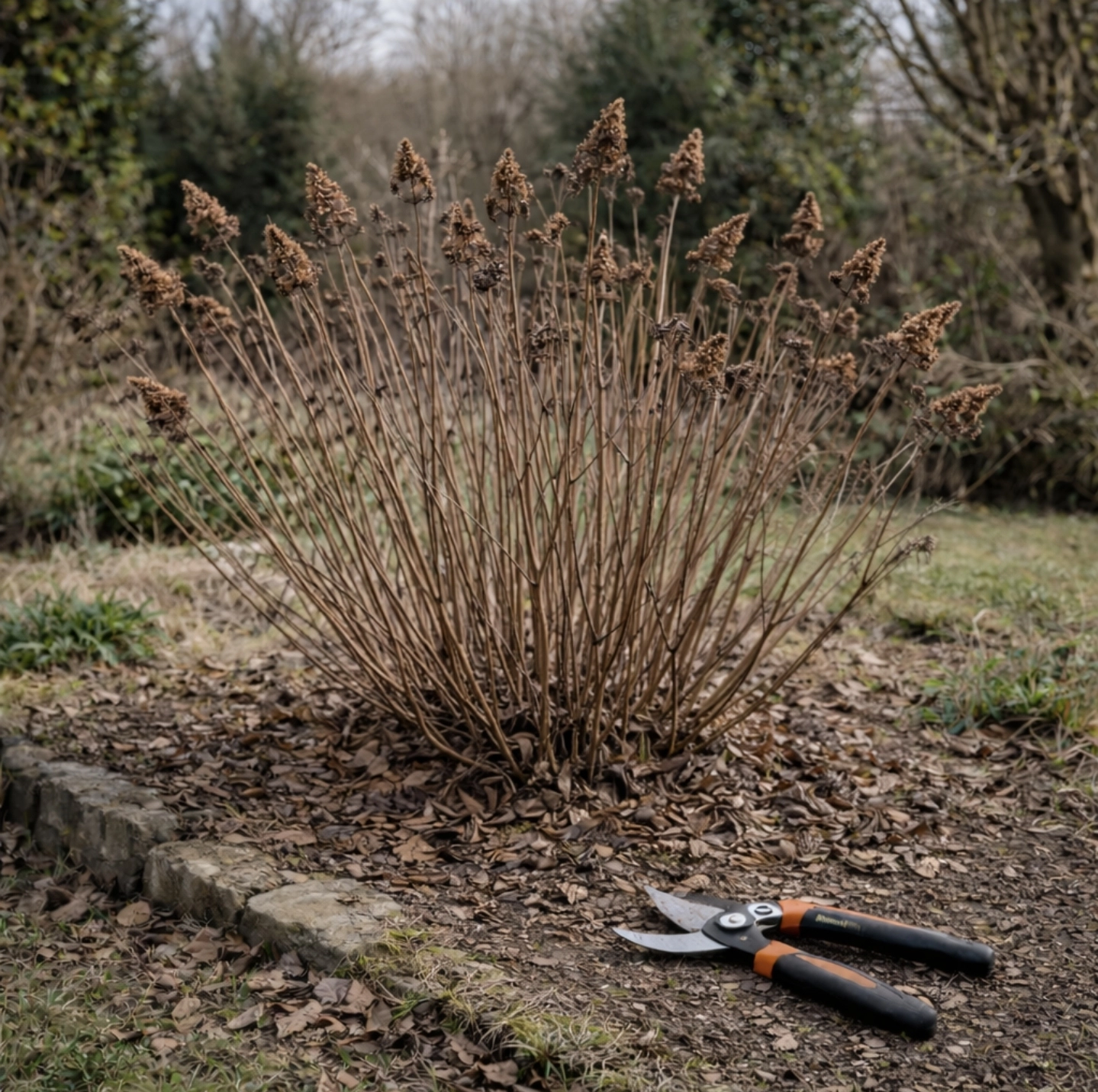 Komule Davidova před&nbsp;jarním řezem s&nbsp;loňskými suchými výhony