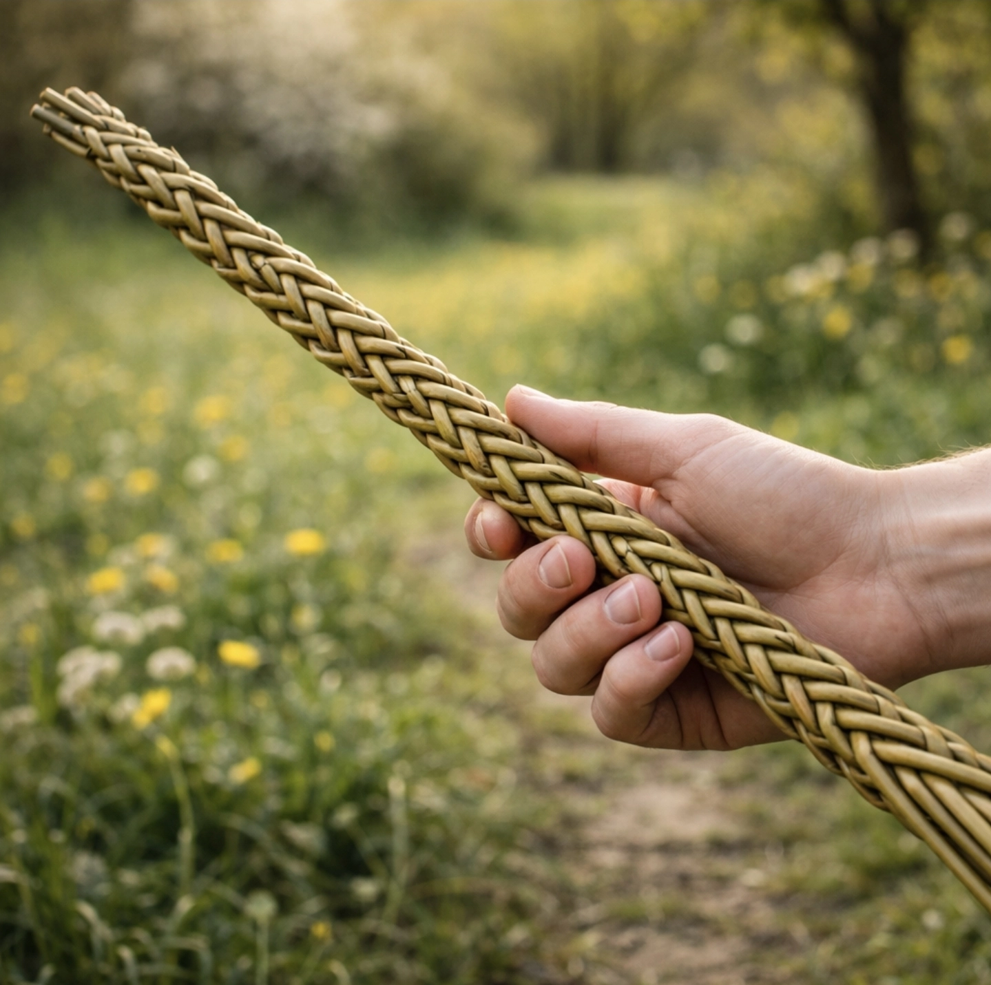 fotografie hotové pomlázky držené v&nbsp;ruce