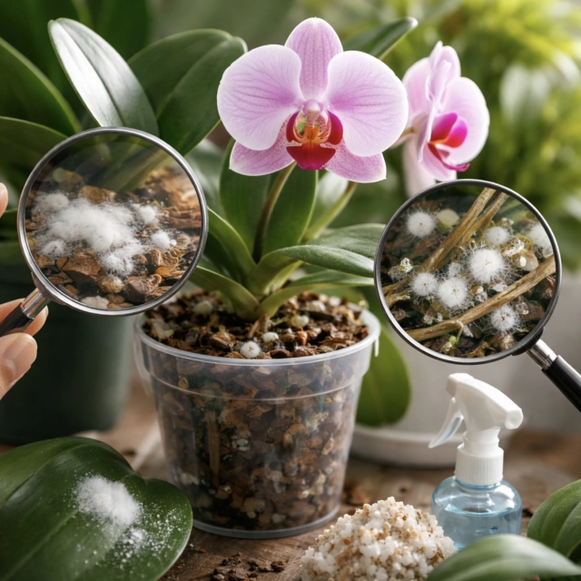 Bílá plíseň na&nbsp;orchideji nebo něco jiného? 7&nbsp;znaků, podle kterých to&nbsp;bezpečně poznáte